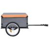 Bike Trailer Gray and Orange 143.3 lb