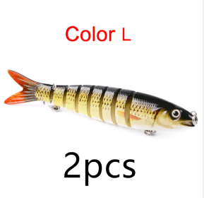 Pike Fishing Lures Artificial Multi Jointed Sections Hard Bait Trolling Pike Carp Fishing Tools (Color: Blue)