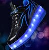 Kids LED USB Rechargeable Single Wheels Skates Shoes