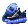 Kids LED USB Rechargeable Single Wheels Skates Shoes