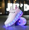 Kids LED USB Rechargeable Single Wheels Skates Shoes