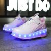 Kids LED USB Rechargeable Single Wheels Skates Shoes