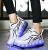 Kids LED USB Rechargeable Single Wheels Skates Shoes